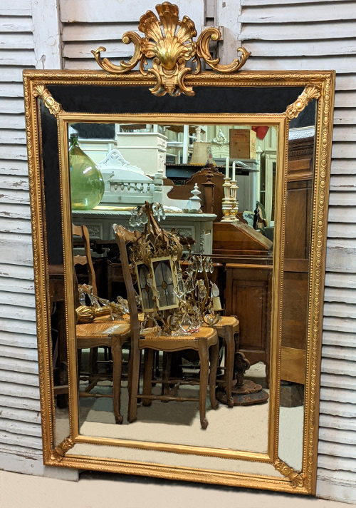 french antique cushion mirror